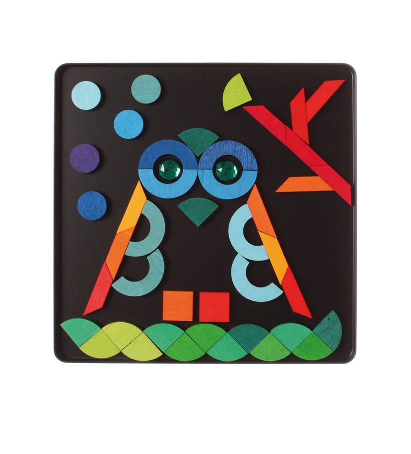E-Grimms Magnet Puzzle Triangle, Square, Circle with Sparkling Parts