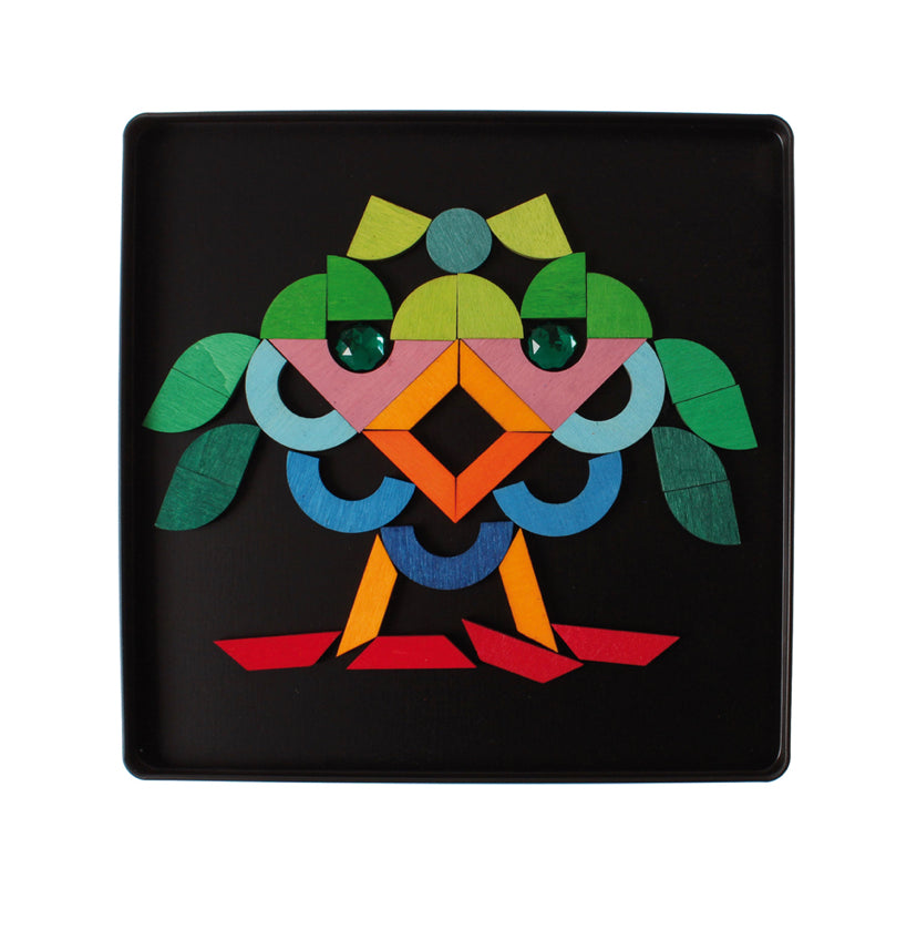 E-Grimms Magnet Puzzle Triangle, Square, Circle with Sparkling Parts