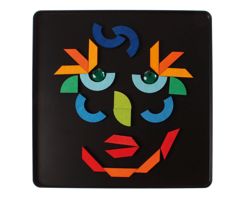E-Grimms Magnet Puzzle Triangle, Square, Circle with Sparkling Parts