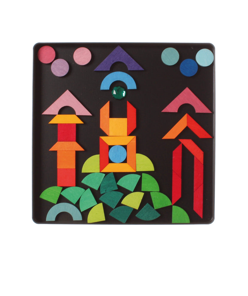 E-Grimms Magnet Puzzle Triangle, Square, Circle with Sparkling Parts