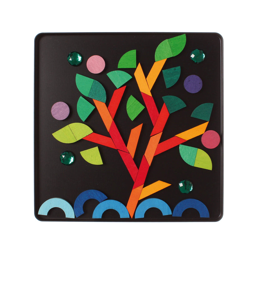E-Grimms Magnet Puzzle Triangle, Square, Circle with Sparkling Parts