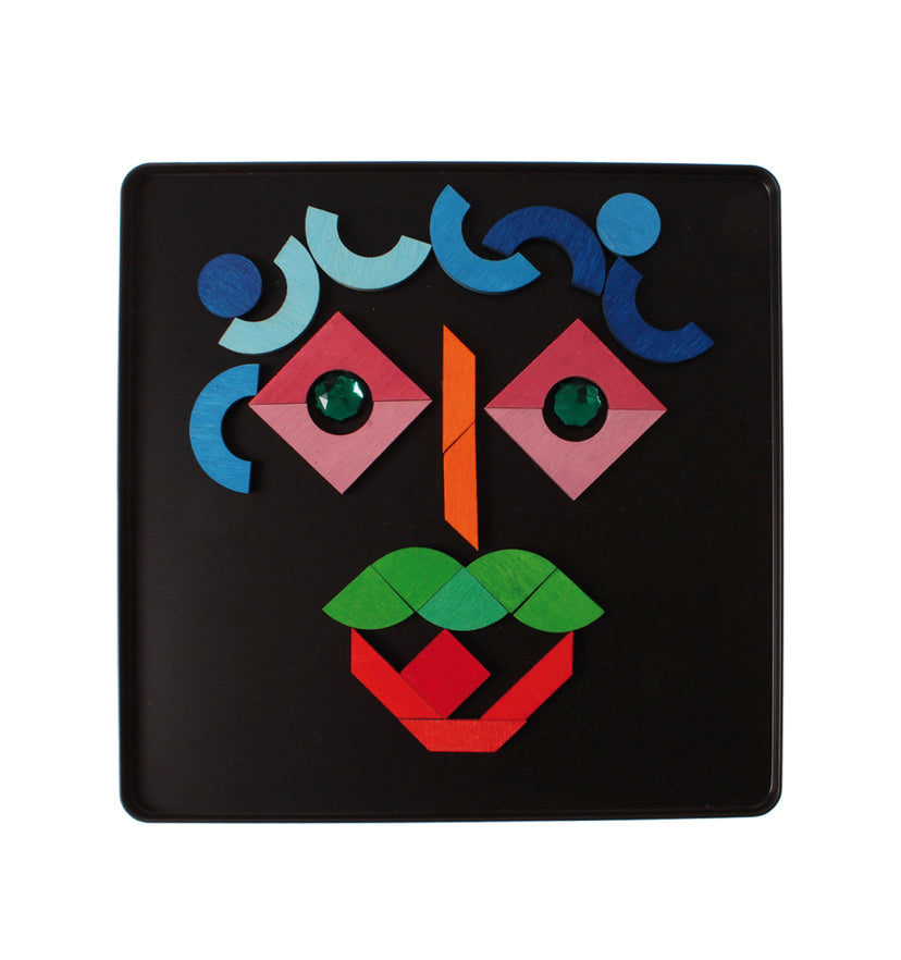 E-Grimms Magnet Puzzle Triangle, Square, Circle with Sparkling Parts
