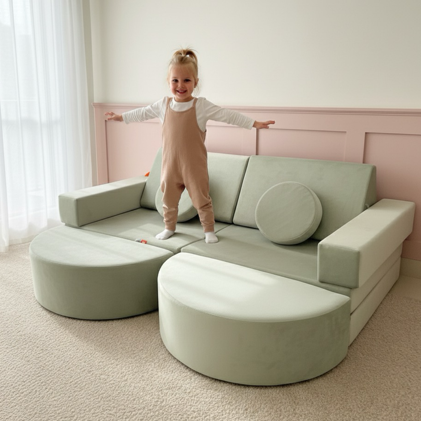 E.Ezzro Play Sofa Sage green Double Arch Bundle