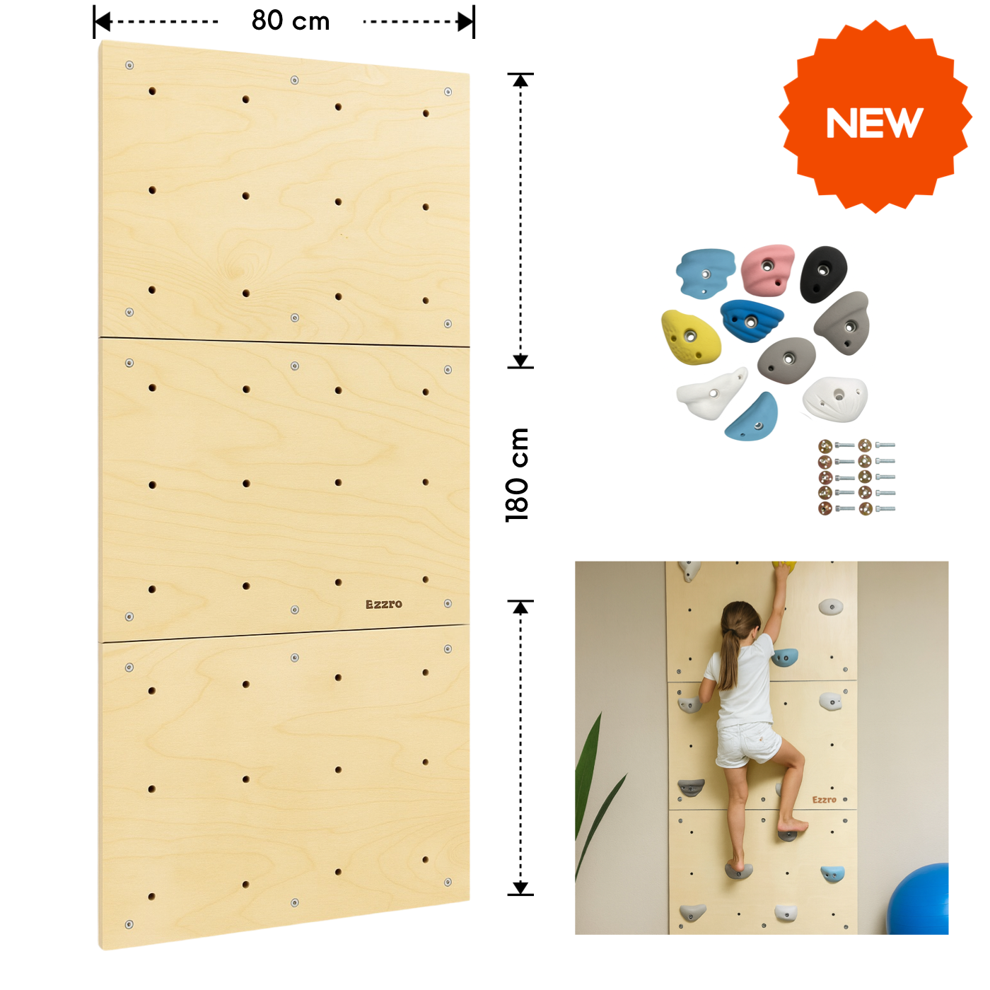 Rock Holds Wooden Climbing Wall for Kids