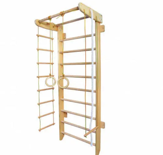 Classic Wall Bars with Rope Set – Lacquered