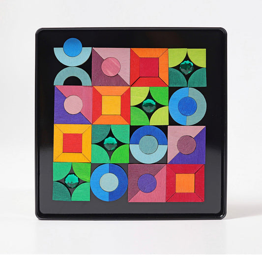 E-Grimms Magnet Puzzle Triangle, Square, Circle with Sparkling Parts